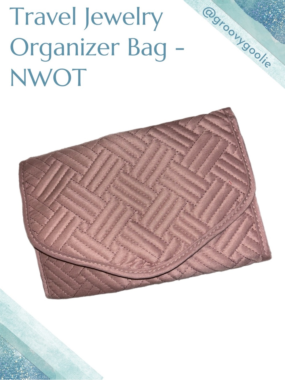 Travel Jewelry Organizer Bag - Rose Quilted